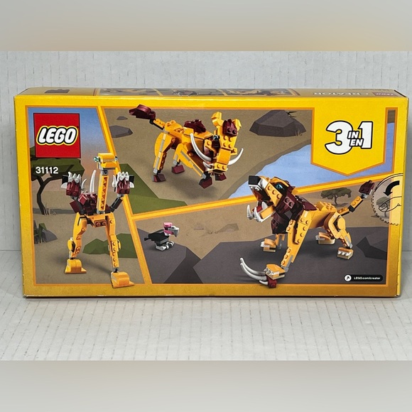 Lego Creator 31112 Wild Lion 3 in 1 Set 224 pcs Ostrich Warthog Blocks NEW NISB - Picture 2 of 9